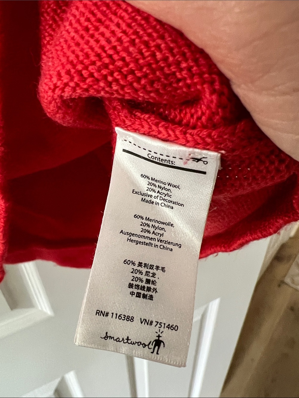 Red Ribbed Turtleneck Sweater with Arm Stripe - Picture 7 of 7